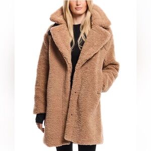 SAM. Sherpa Mid Length Coat in Camel